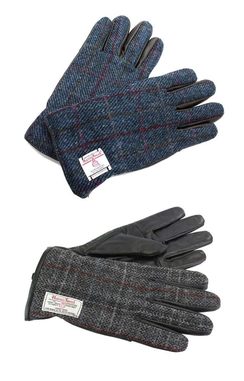 British Bag Company Harris Tweed Gloves | Grey, Blue