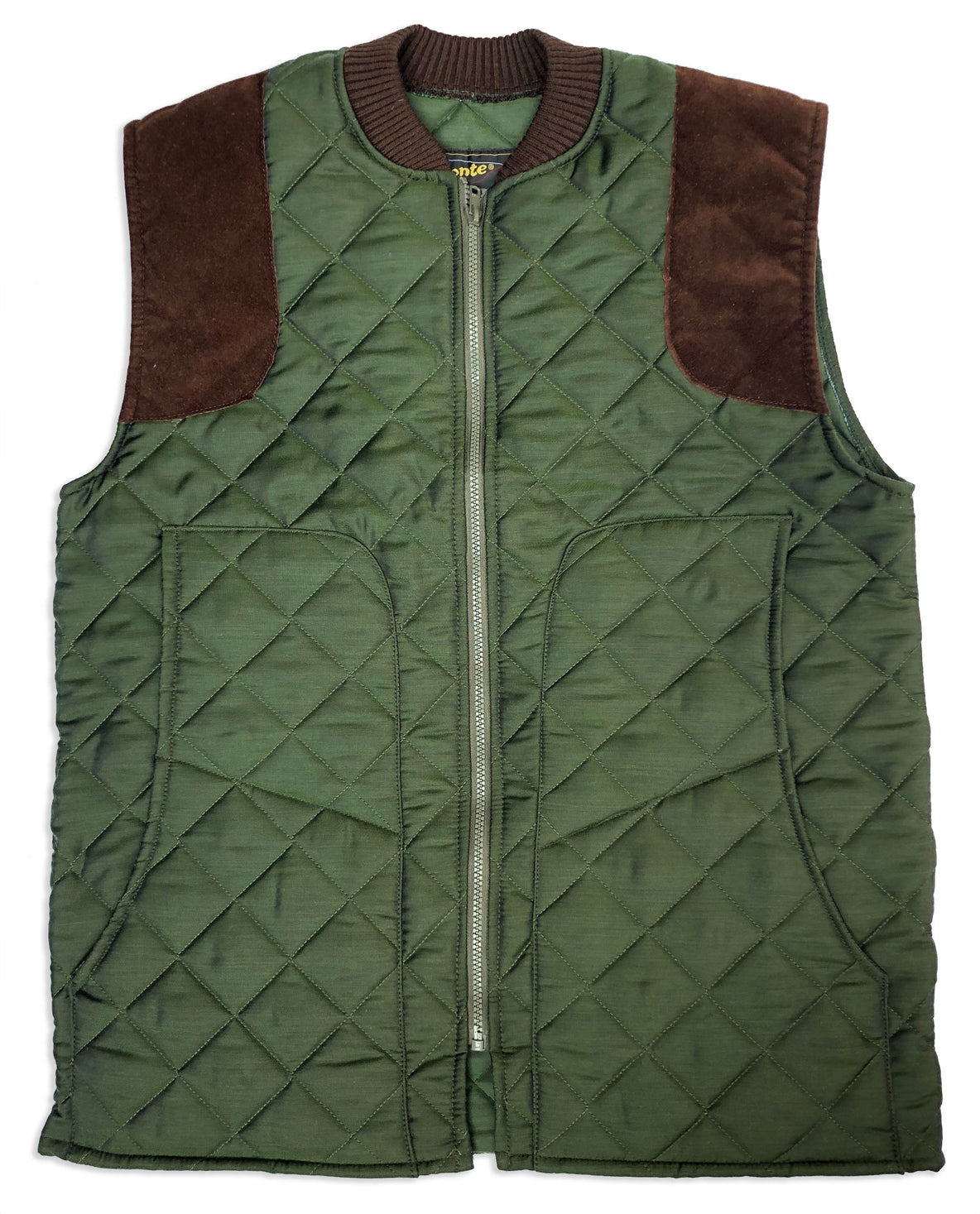 Bronte Quilted Shooting Waistcoat in green with shoulder protectors 