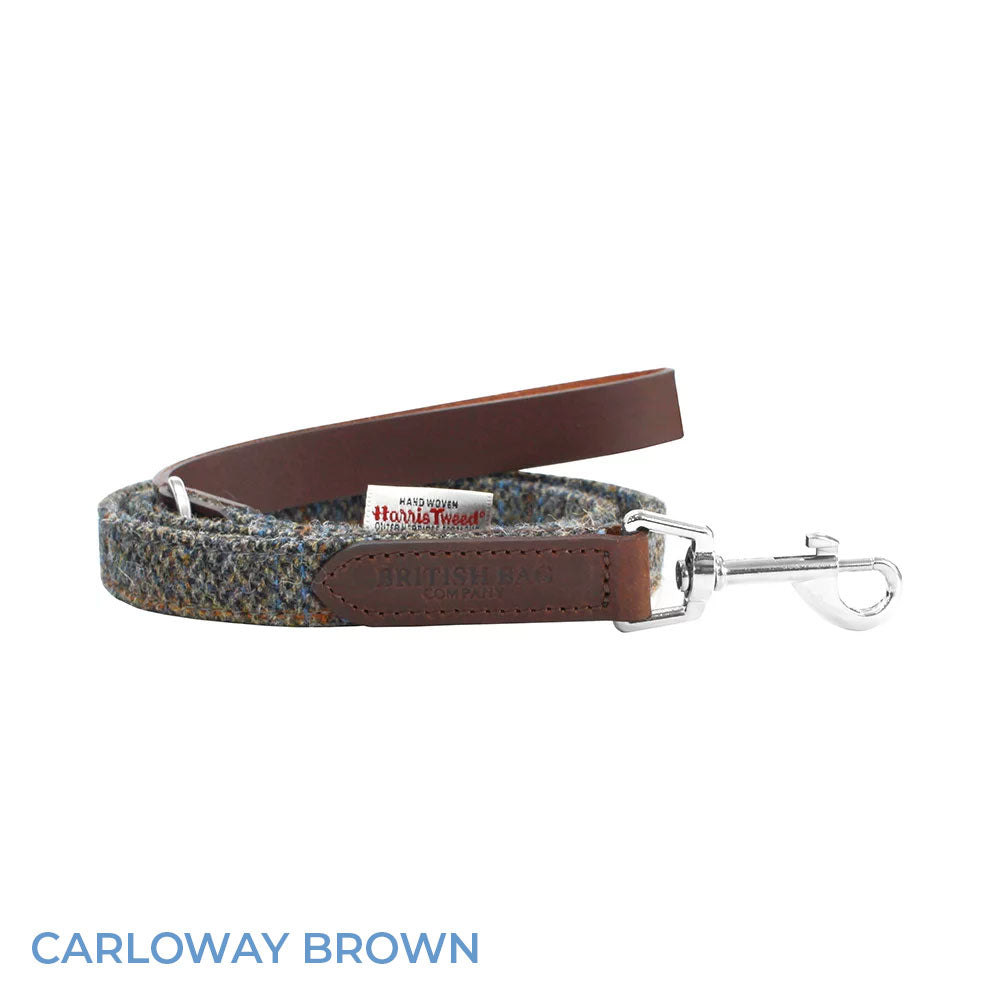 Carloway Brown British Bag Co. Harris Tweed Dog Lead