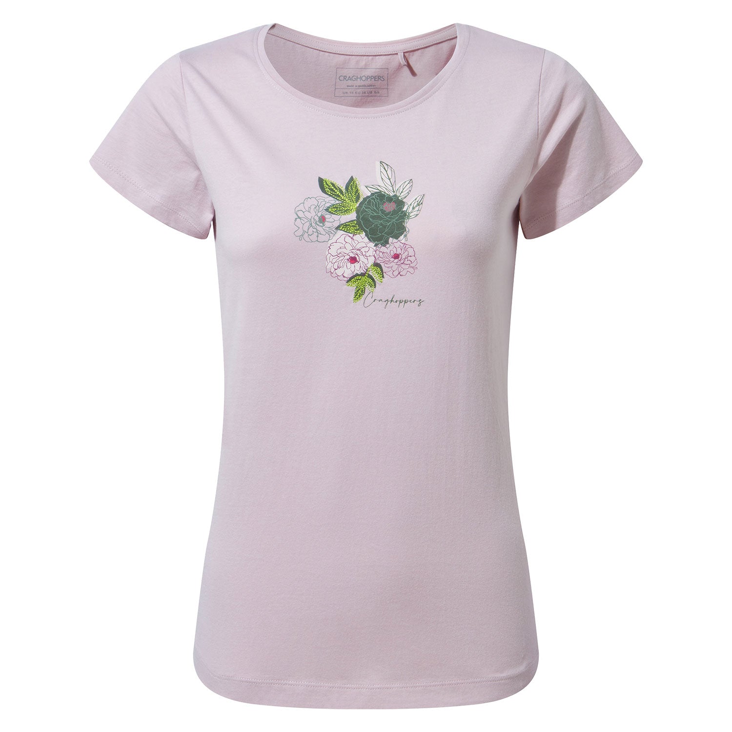 Brushed Lilac floral Craghoppers Miri Short Sleeve T-Shirt