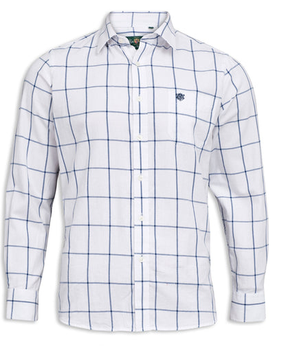 White with large blue over check Alan Paine Aylesbury Check Shirt 