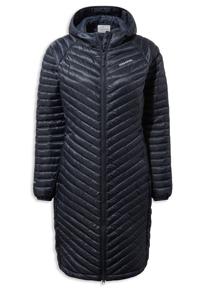 Blue Navy Craghoppers Long ExpoLite Quilted Coat