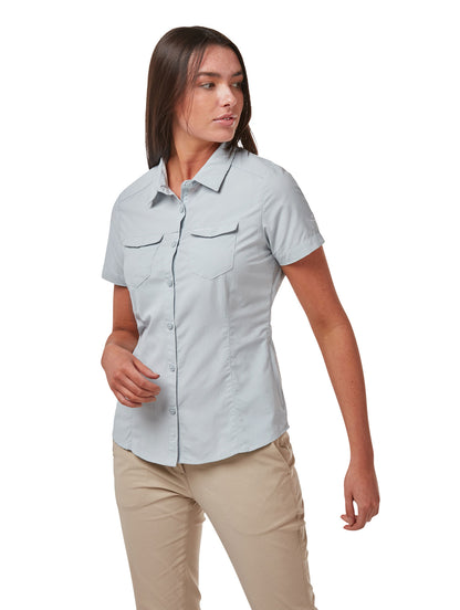 Mineral Blue Craghoppers NosiLife Adventure Ladies Short Sleeved Shirt
