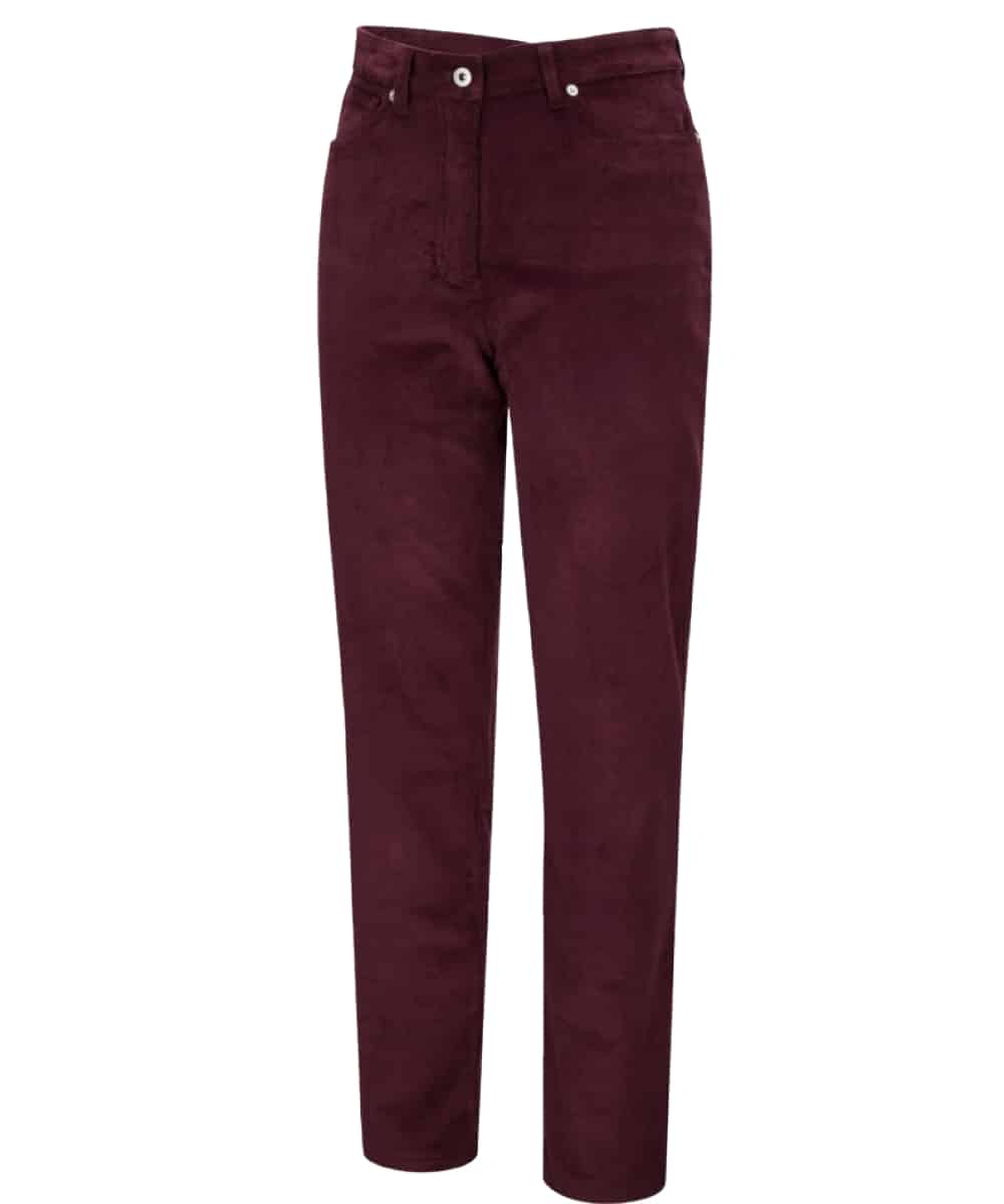 Hoggs of Fife Ceres Ladies stretch cord jeans in Merlot 