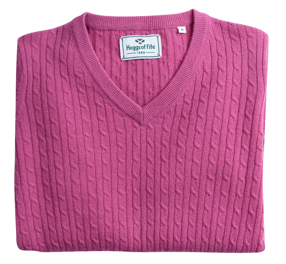 Cerise Hoggs Lambswool Vee Neck Pullover 