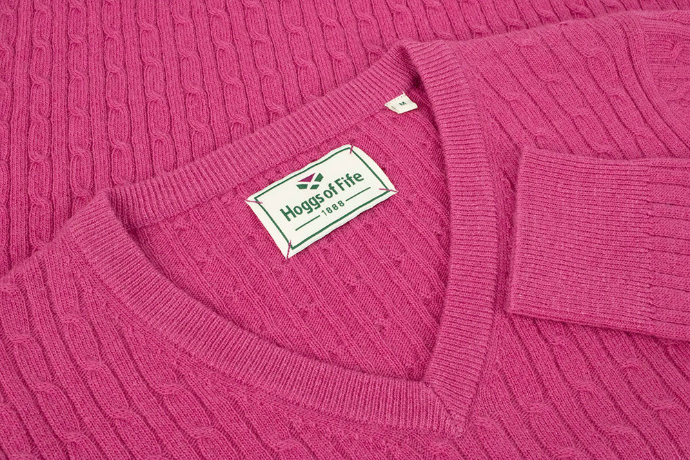 Cerise Hoggs Lambswool Vee Neck Pullover 