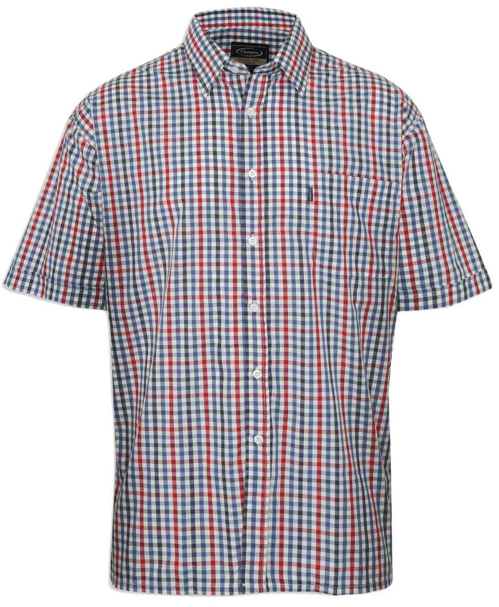 Champion Doncaster Short Sleeved Shirt In Blue/Red 