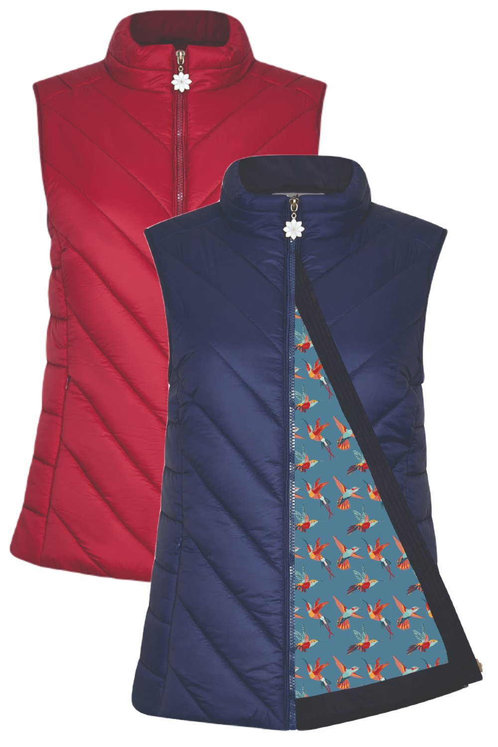 Champion Lundy Ladies Gilet In Red, Navy