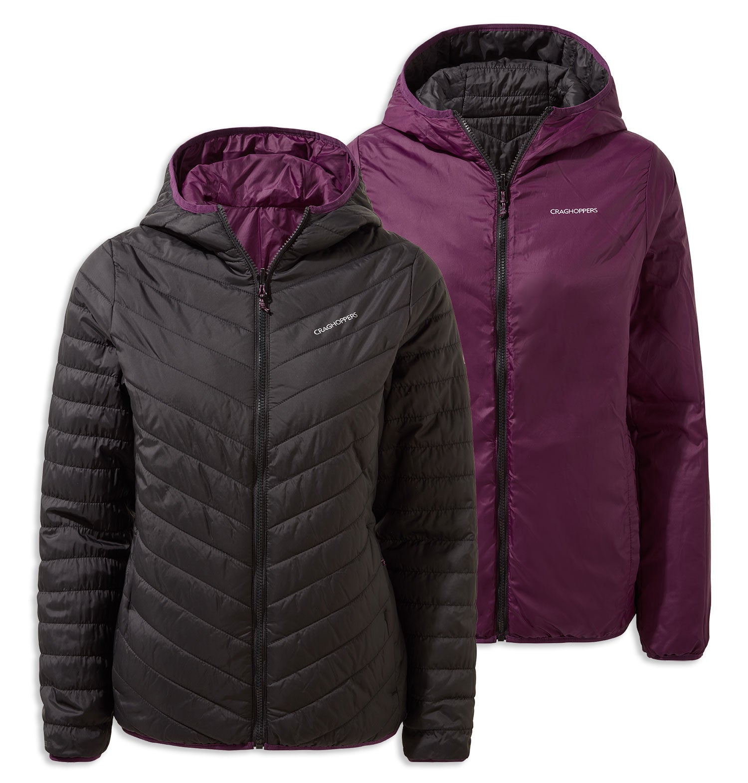 Black / Potent Plum Craghoppers Ladies Compresslite V Jacket