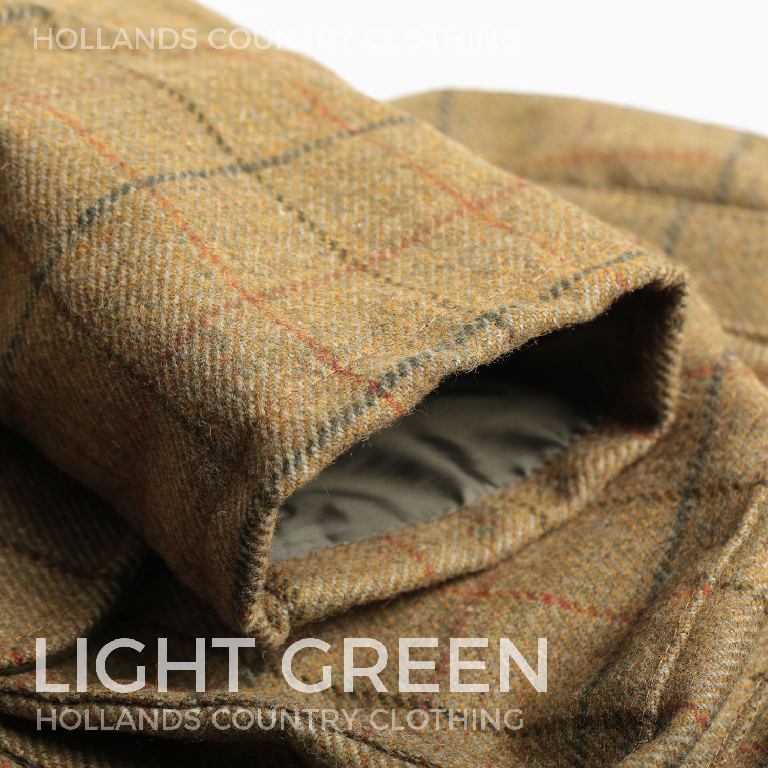 Coat cuff light green tweed 