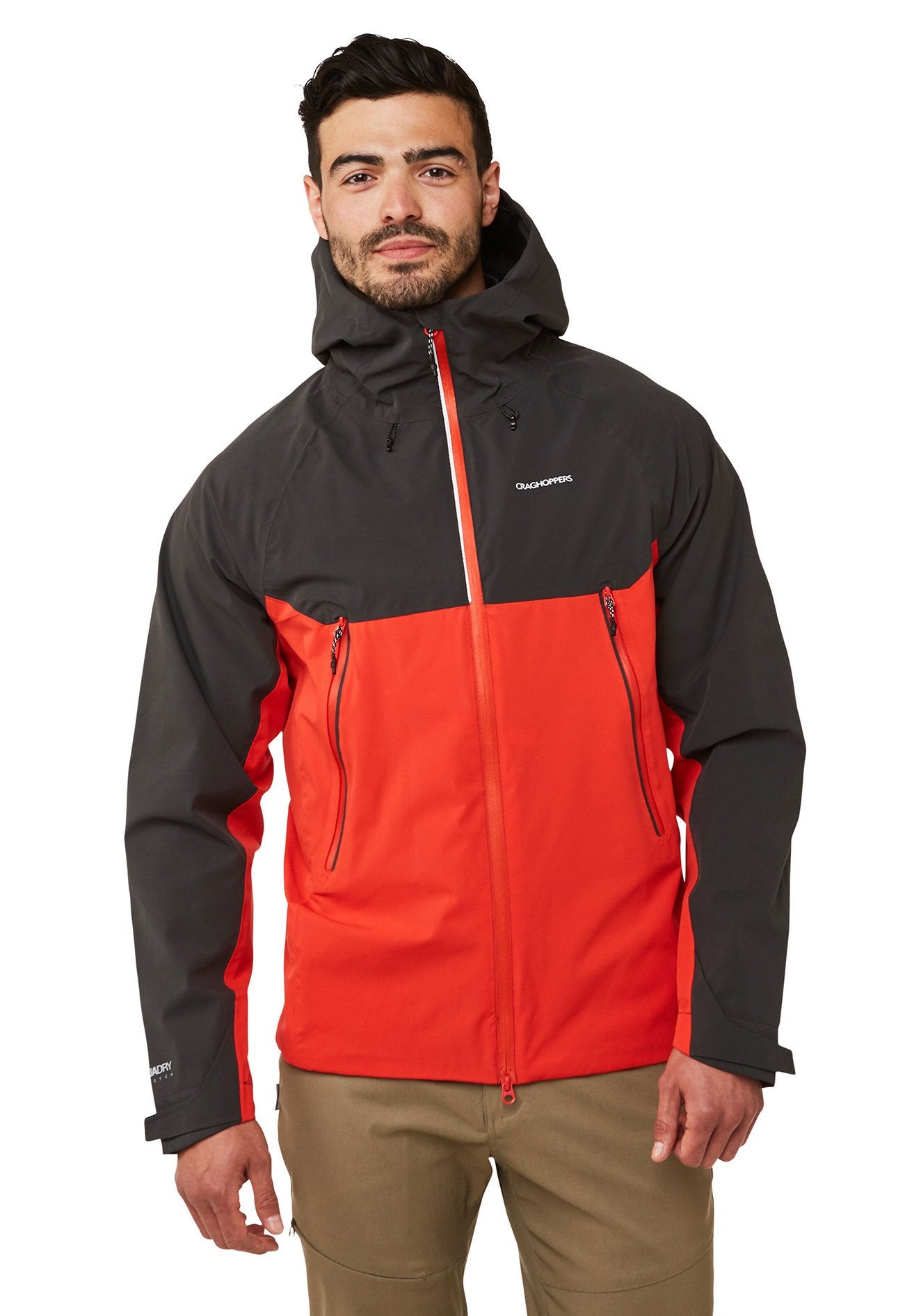Trelawney Waterproof Breathable Jacket by Craghoppers Black and Red