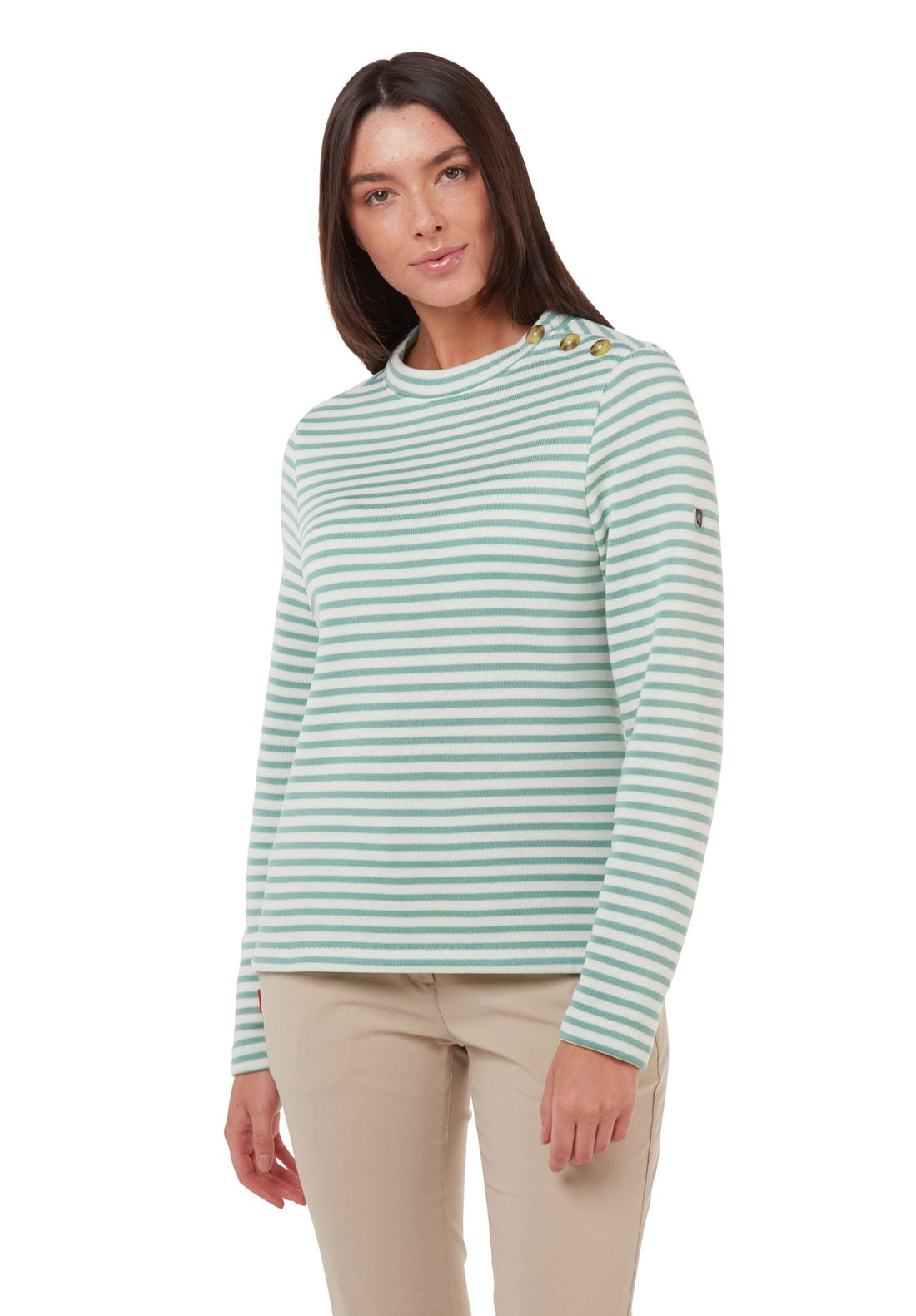 Balmoral Breton Green Stripe Top by Craghoppers 