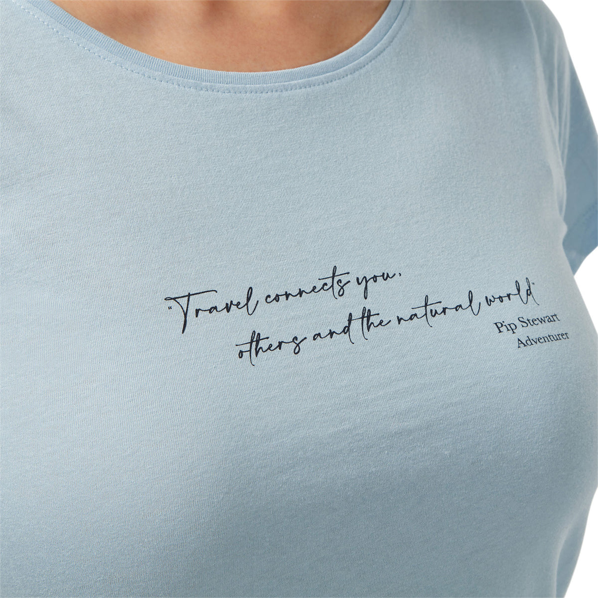 Harbour Blue Quote Craghoppers Miri Short Sleeve T-Shirt on white background 