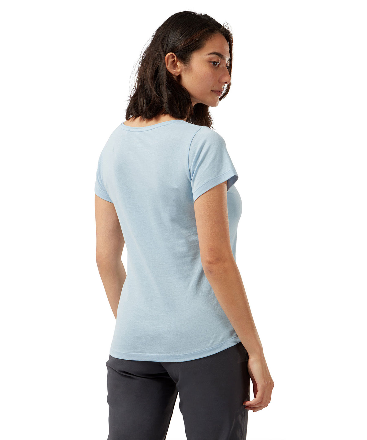 Harbour Blue Quote Craghoppers Miri Short Sleeve T-Shirt on white background 