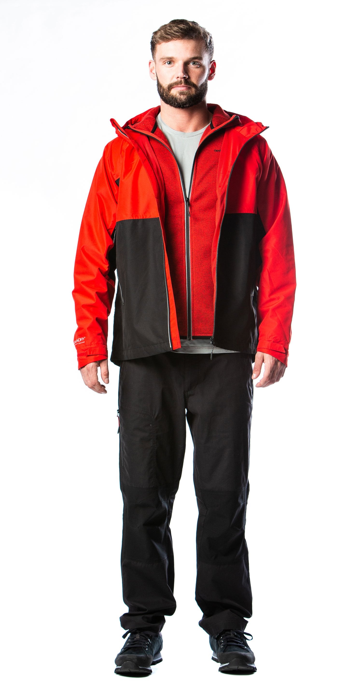 Black coloured Craghoppers Verve Trousers on white background 