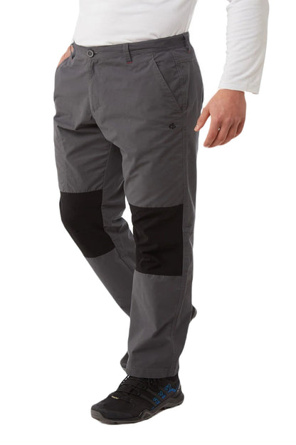 Elephant Black coloured Craghoppers Verve Trousers on white background 