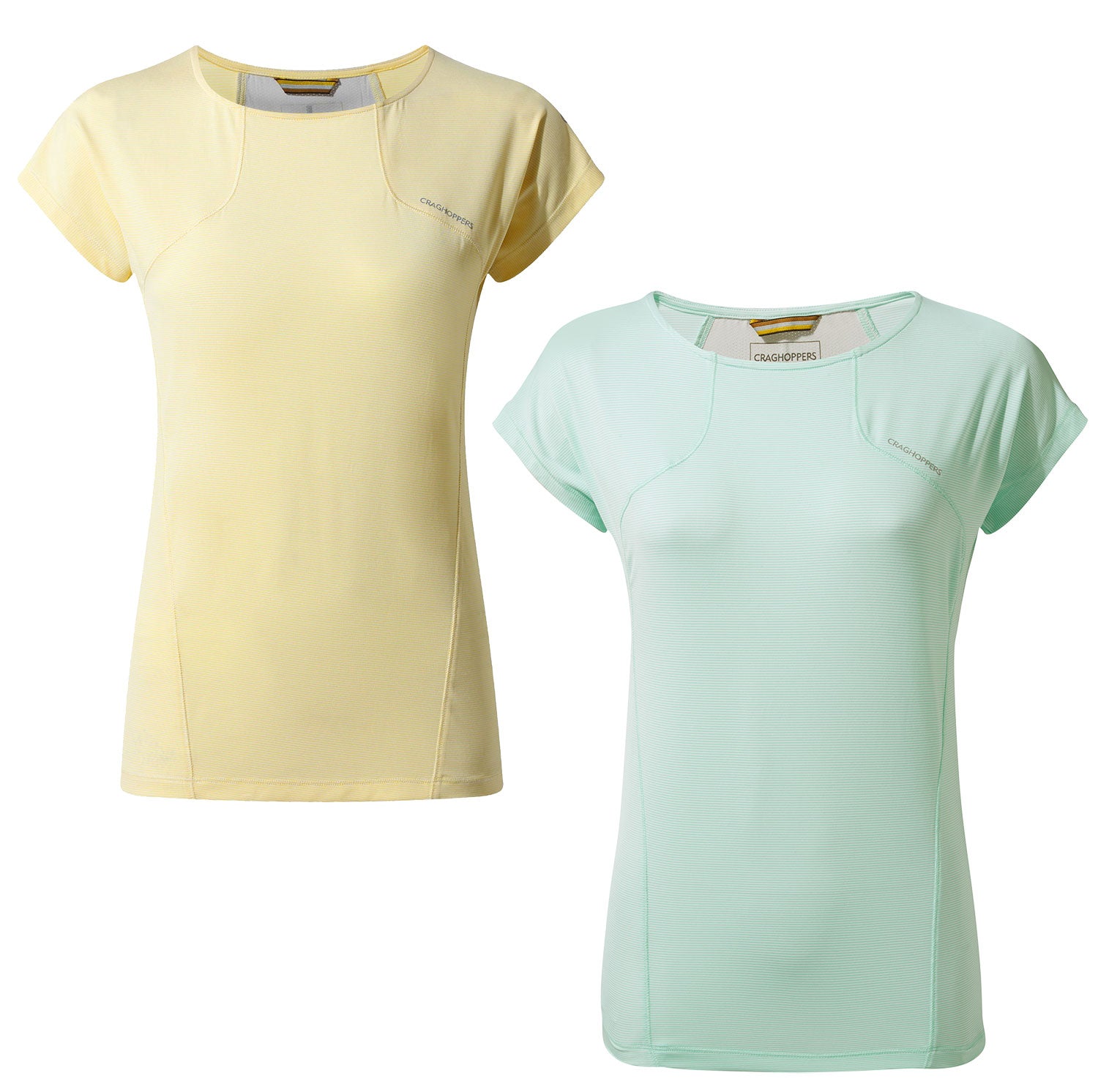 Craghoppers Fusion T-Shirt | Buttercup Yellow, Capri Blue 