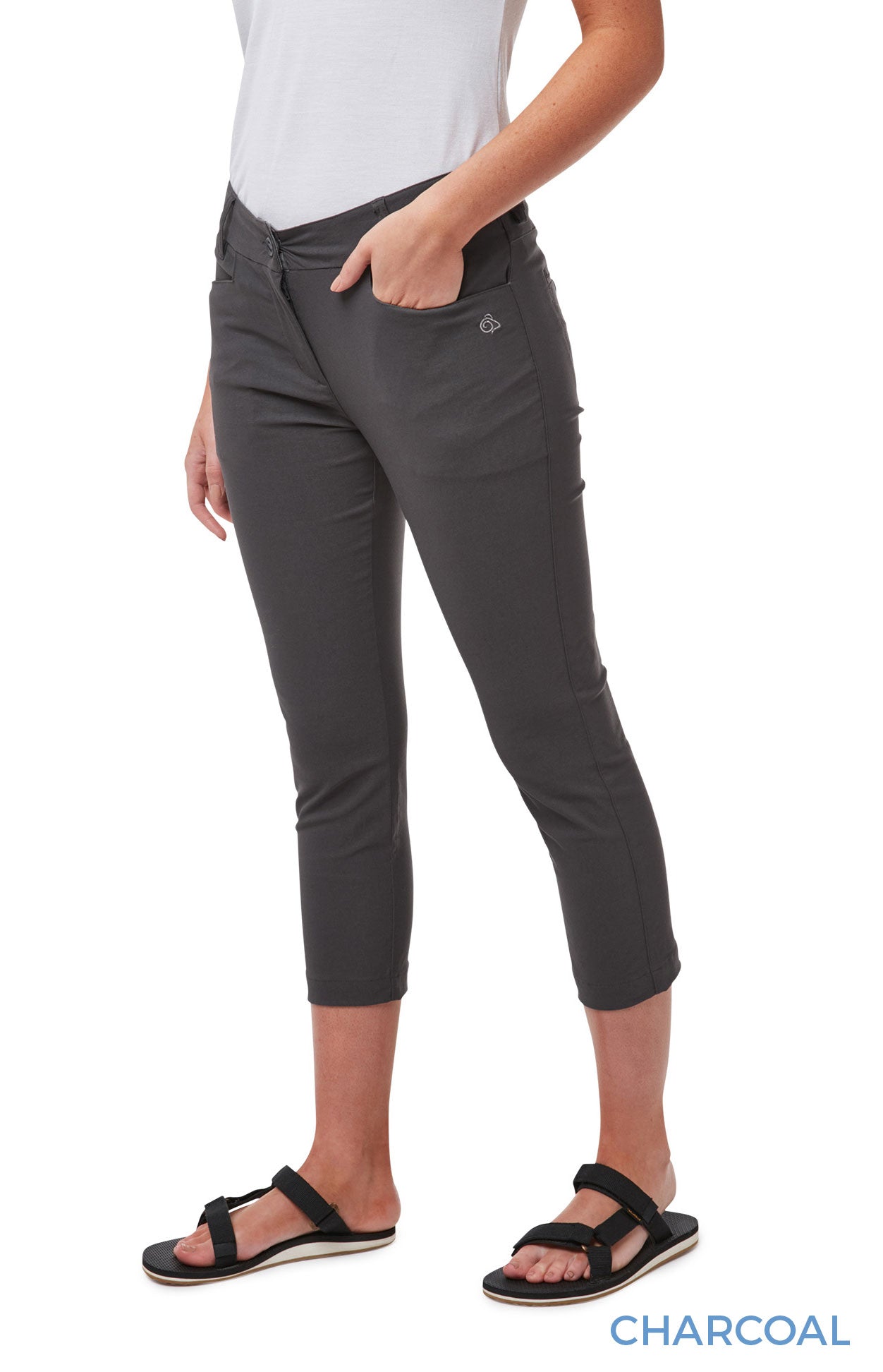 Crew Clothing Mia Cropped Trousers, Navy Blue at John Lewis & Partners
