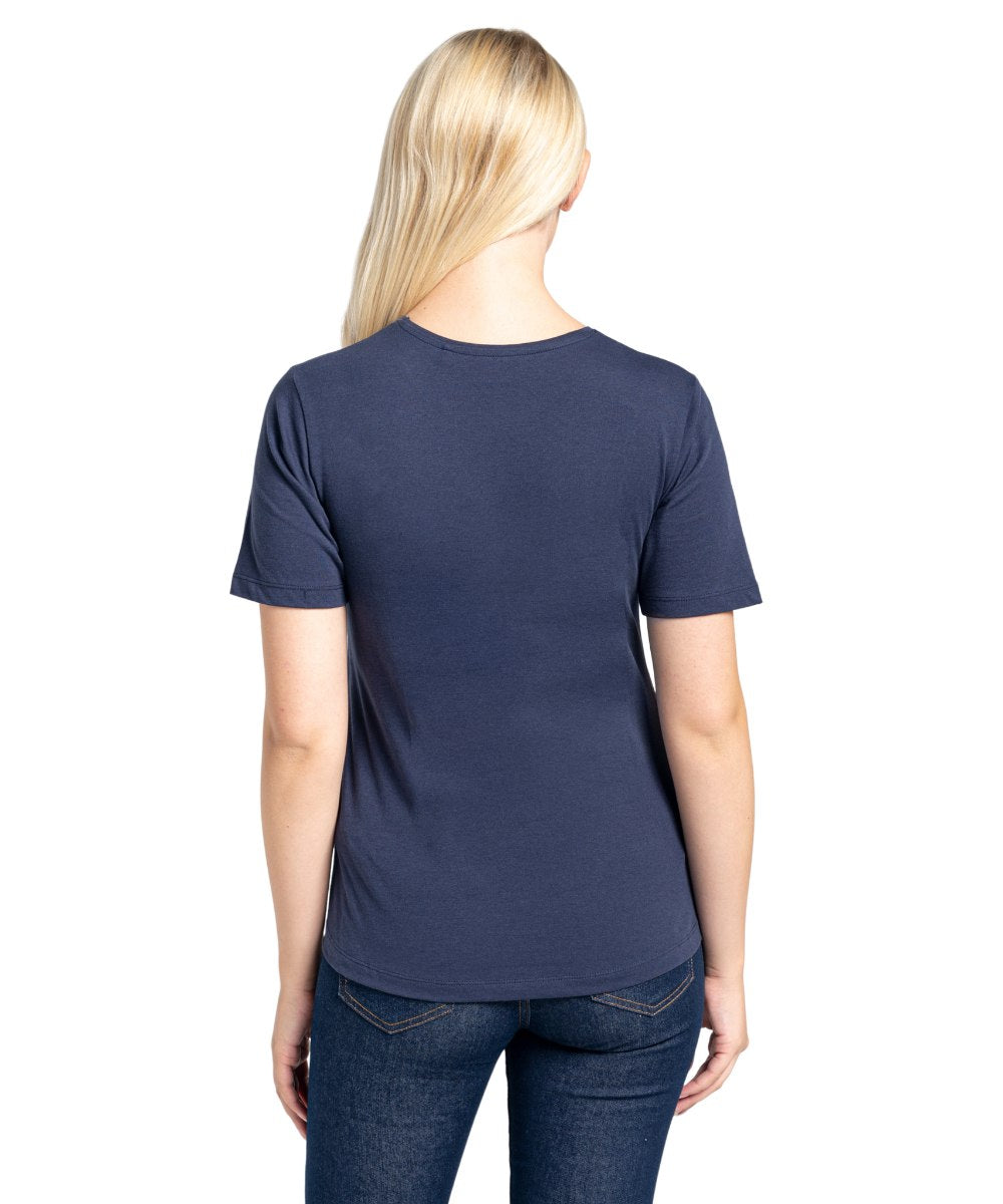 Craghoppers Ally Short Sleeved Ladies T-Shirt in Blue Navy Palm Tree