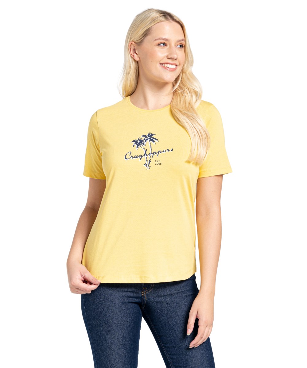 Craghoppers Ally Short Sleeved Ladies T-Shirt in Pineapple Pam Tree