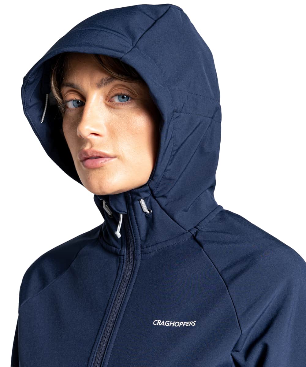 Craghoppers Ladies Kalti Waterproof Softshell Jacket Blue Navy Lunar Grey