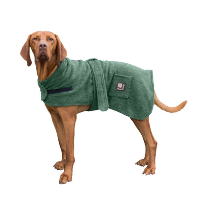 Danish Design Dog Robe Towelling in Green