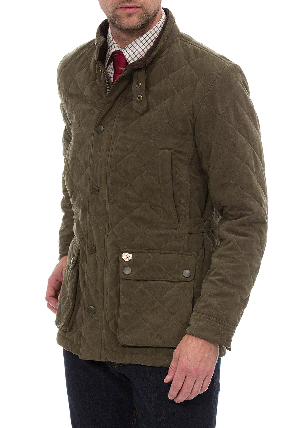 side view Man wearing Felwell Quilted Jacket by Alan Paine 