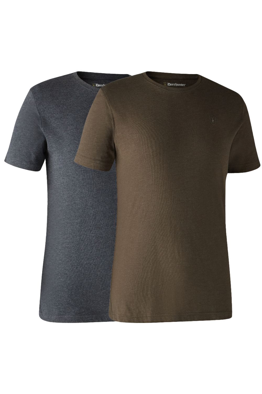 Deerhunter Basic 2-Pack T-Shirt In Brown Leaf Melange