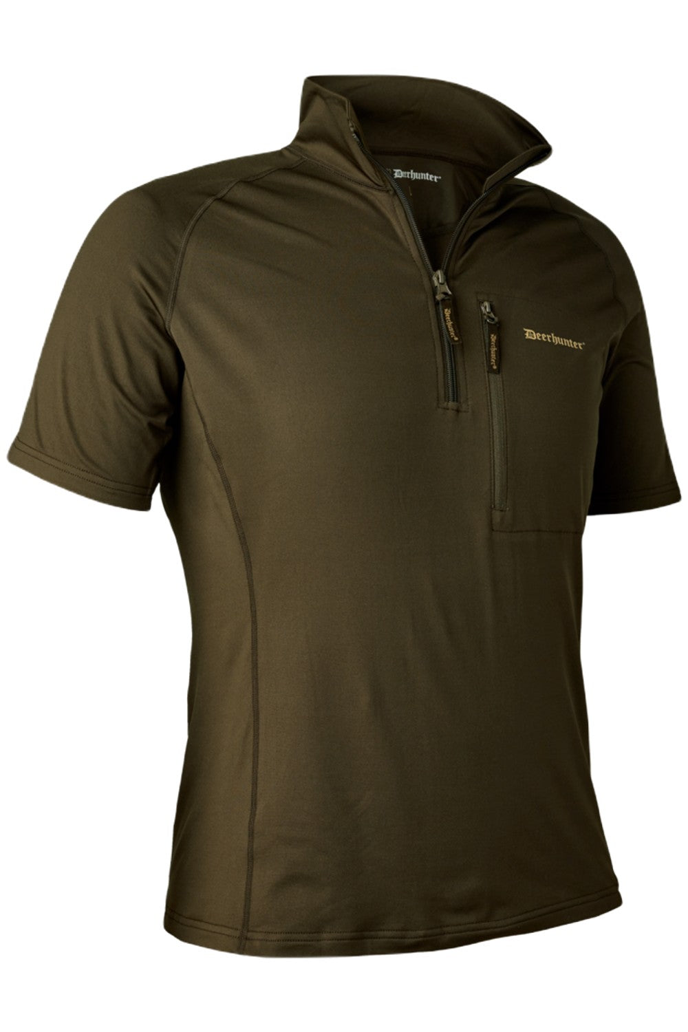 Deerhunter Excape Insulated T-Shirt With Zip-Neck In Art Green 