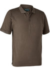 Deerhunter Gunnar Polo Shirt in Brown Leaf Melange #colour_brown-leaf-melange
