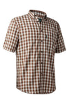 Deerhunter Jeff Short Sleeved Shirt In Brown Check #colour_brown-check