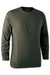 Deerhunter Long Sleeve Logo T-Shirt With Shield In Bark Green