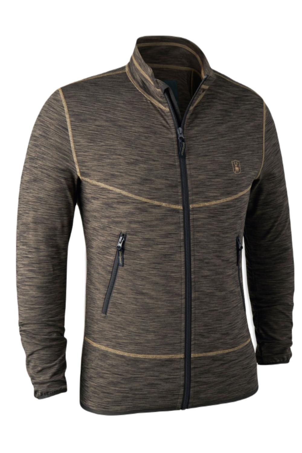 Deerhunter Norden Fleece Jacket In Brown Melange - Front 