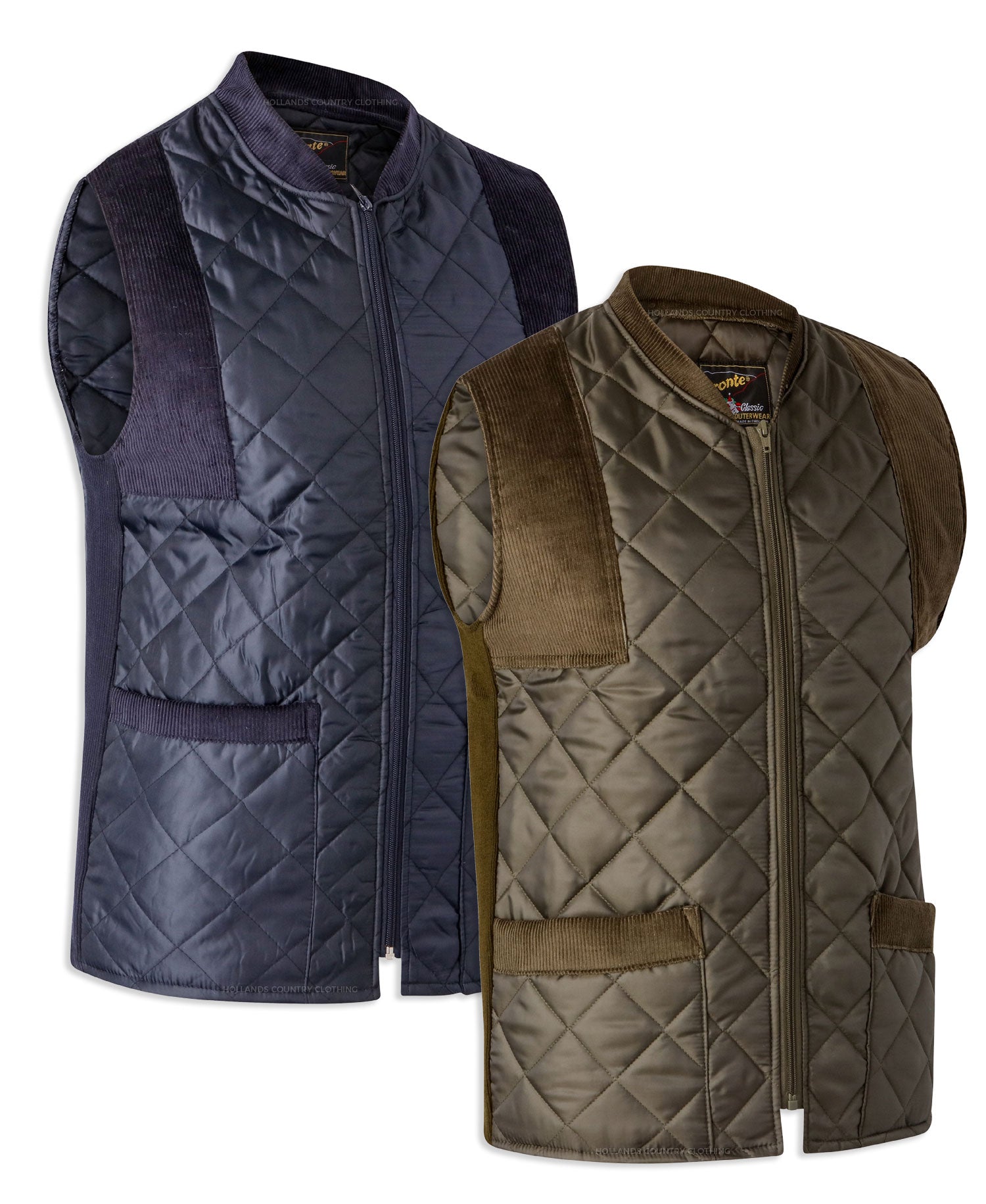 Bronte Quilted Bodywarmer | Green &amp; Navy 