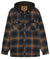 Dickies Fleece Hood Flannel Shirt Jacket in Navy Brown #colour_navy-brown