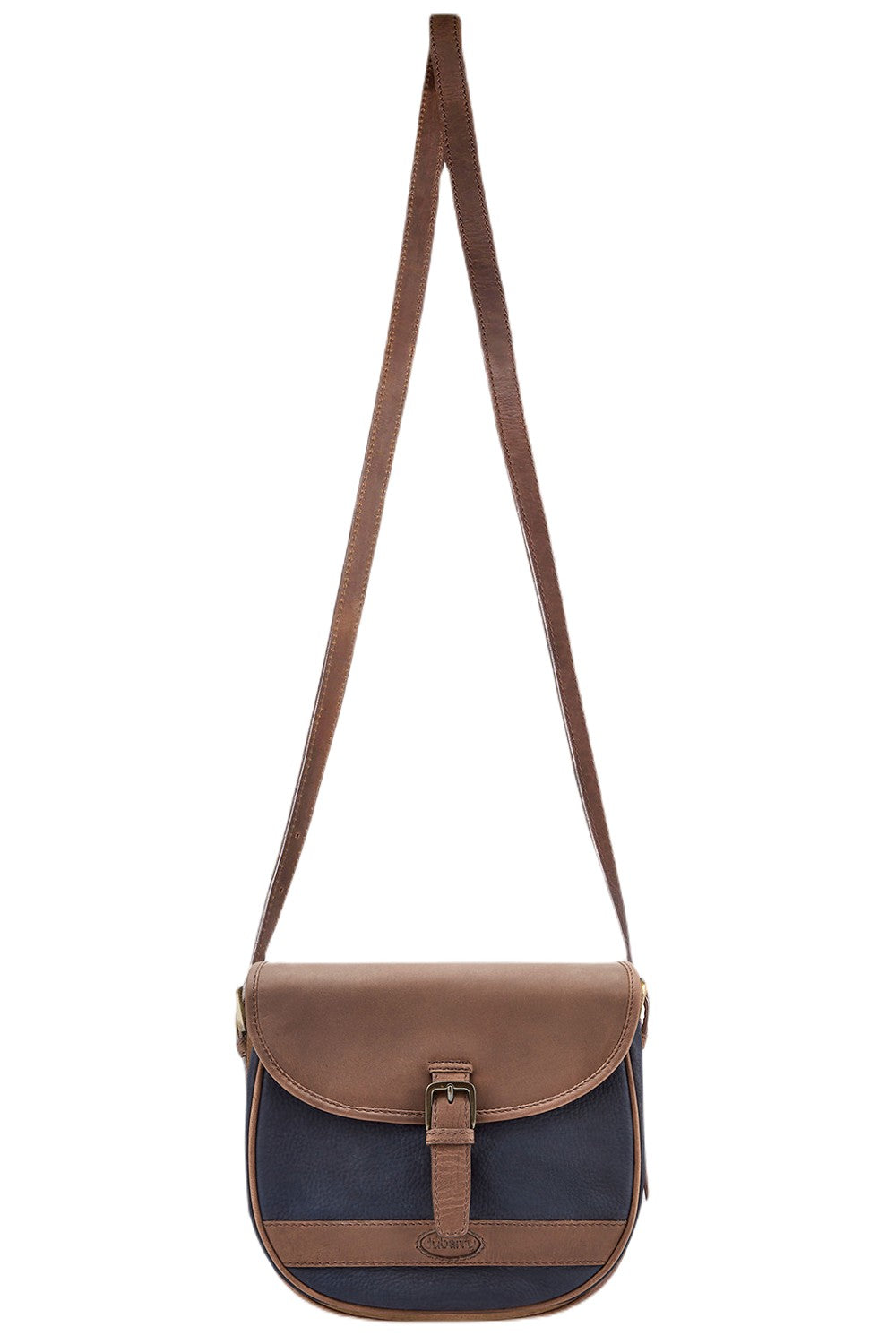 Dubarry Clara Leather Saddle Bag in Navy/Brown