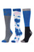 Dublin 3 Pack Adults One Size Socks in Cobalt Clouds #colour_cobalt-clouds