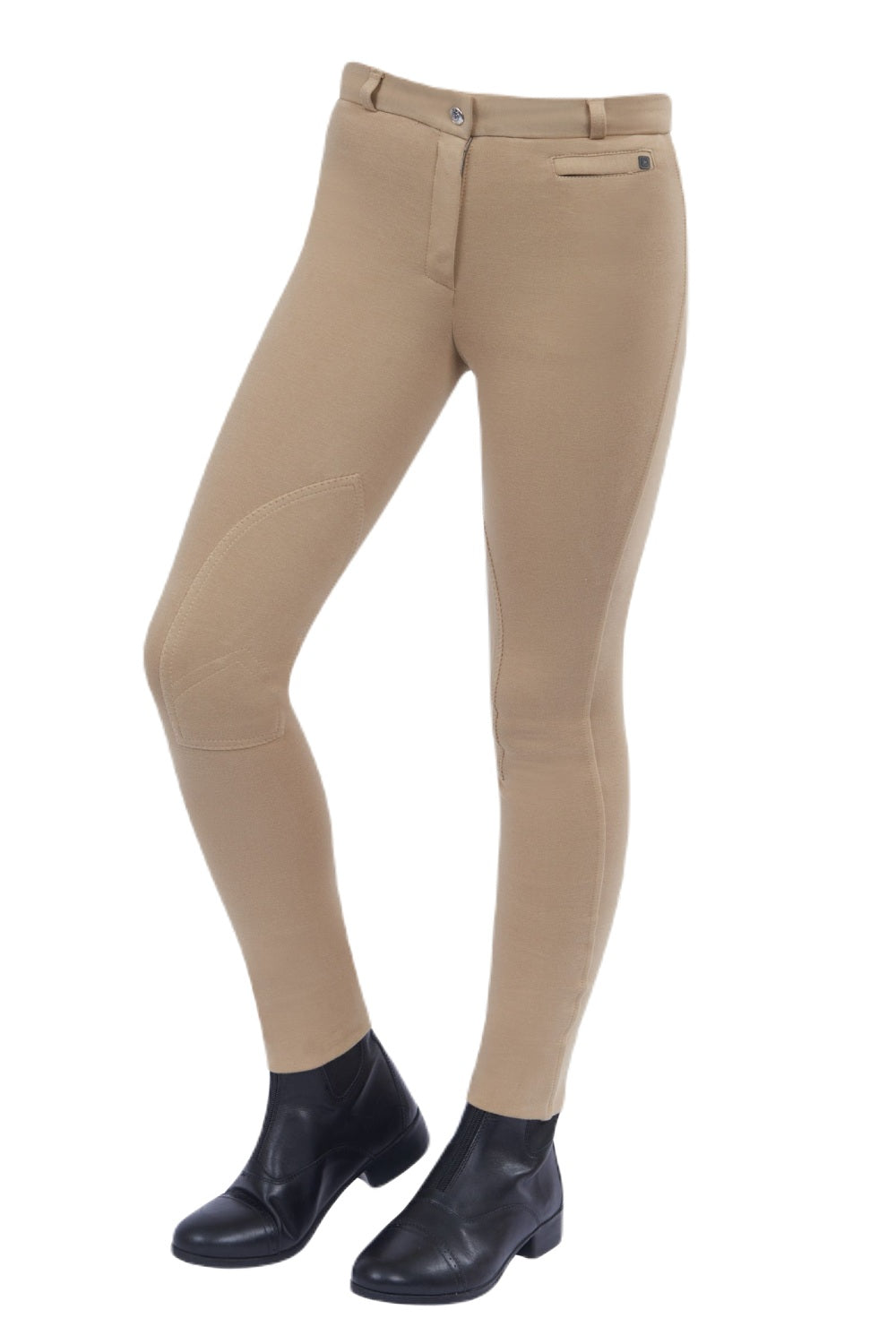 Dublin Childrens Supa-Fit Zip Up Knee Patch Jodhpurs In Beige 