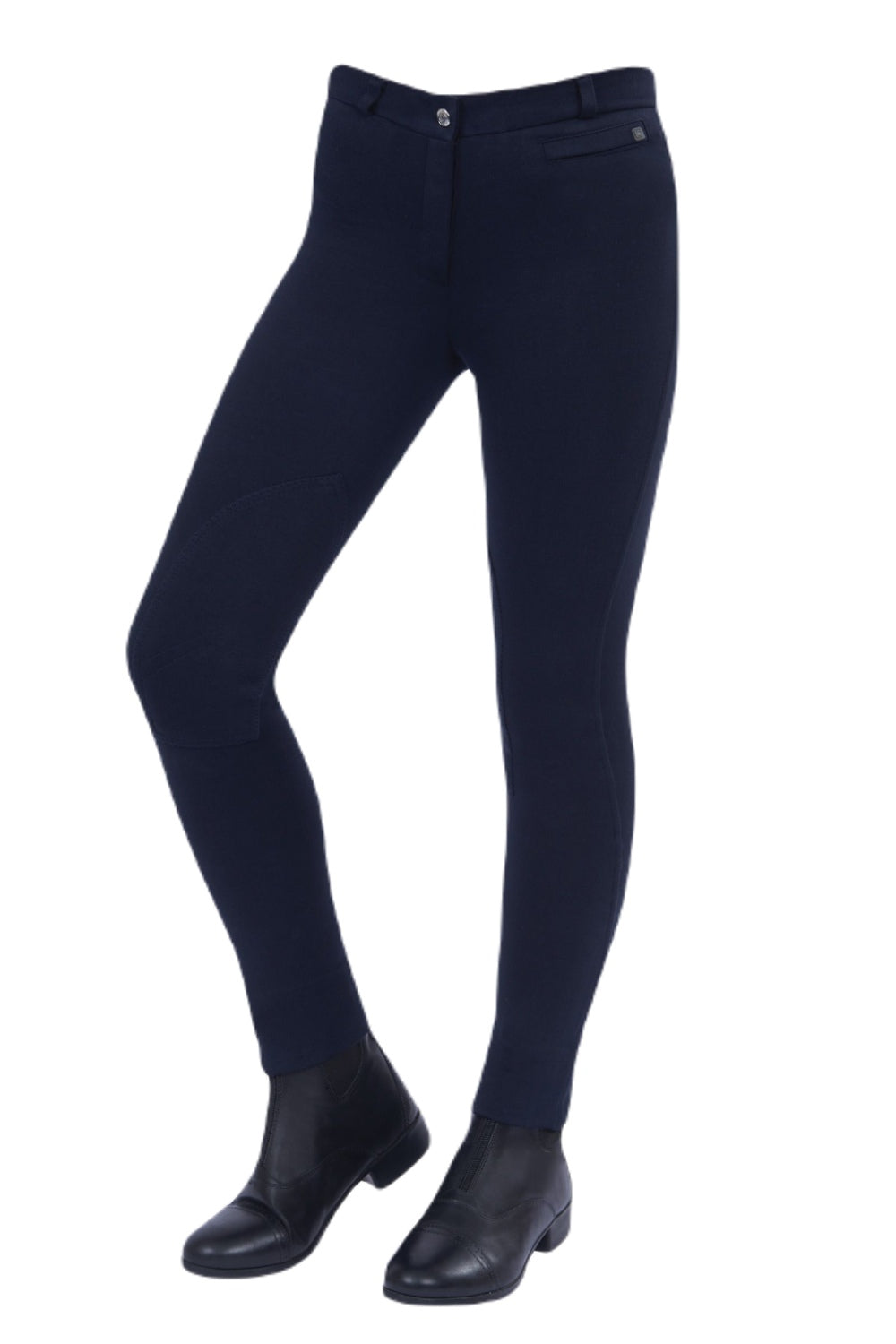 Dublin Childrens Supa-Fit Zip Up Knee Patch Jodhpurs In Navy 