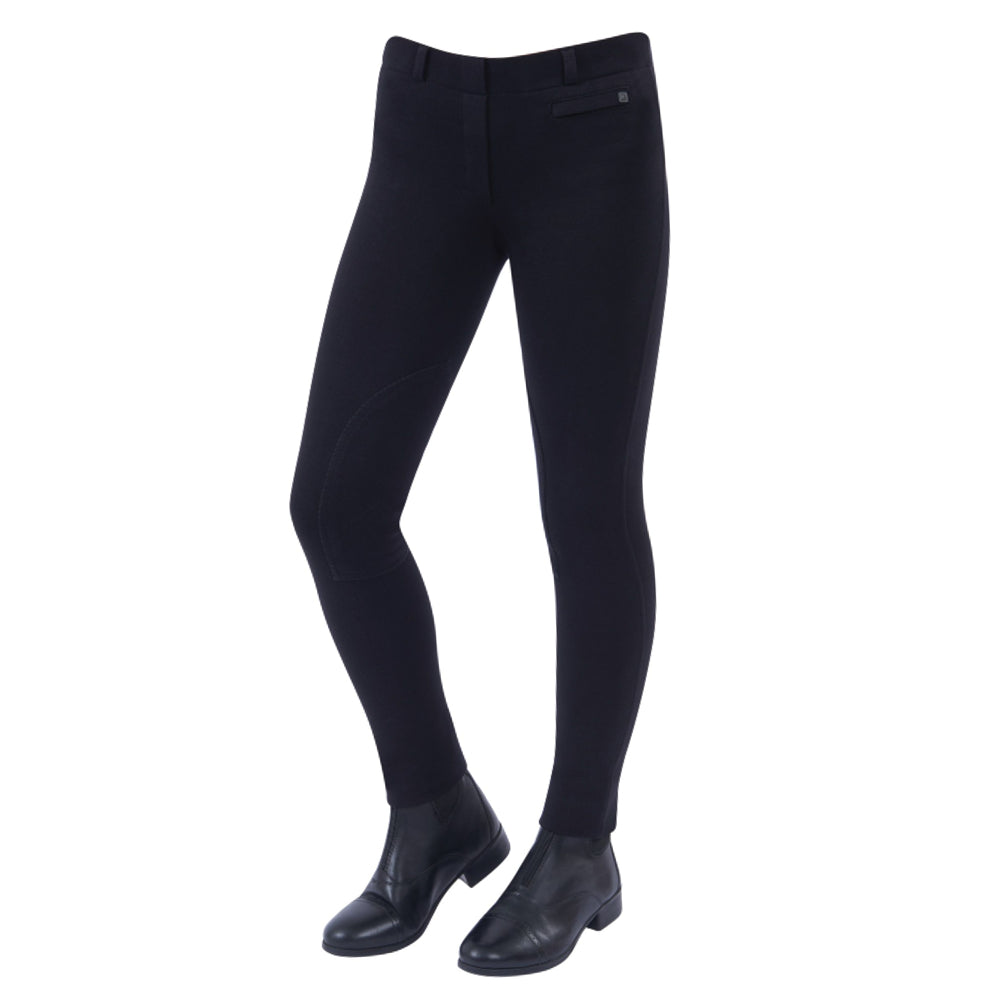 Dublin Childrens Supa Fit Pull On Knee Patch Jodhpurs in Black 