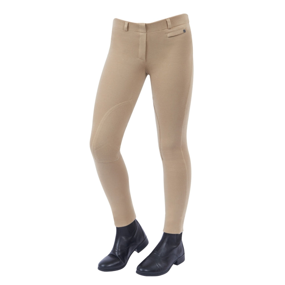 Dublin Childrens Supa Fit Pull On Knee Patch Jodhpurs in Beige 