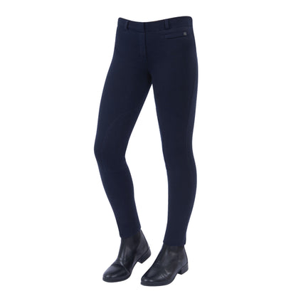 Dublin Childrens Supa Fit Pull On Knee Patch Jodhpurs in Navy 