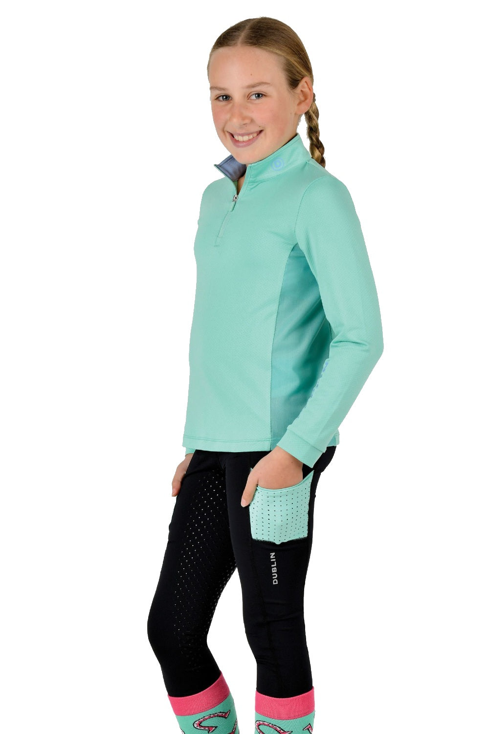 Dublin Kids Airflow CDT Long Sleeve Tech Top in Mint 