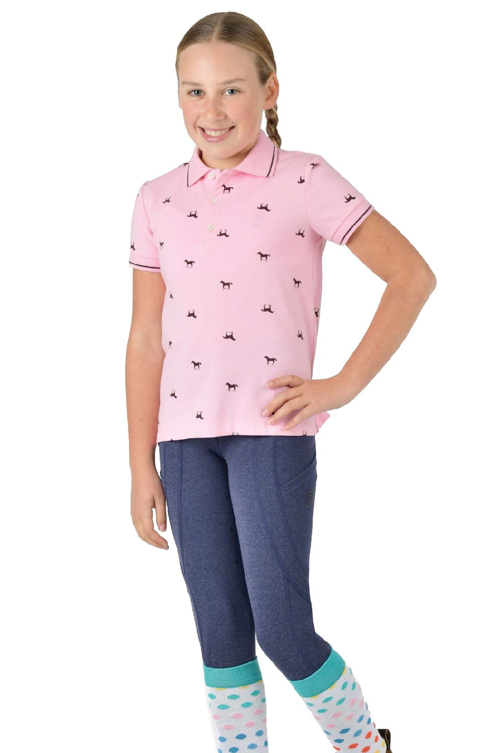 Dublin Kids Elyse Short Sleeve Polo in Orchid Pink 