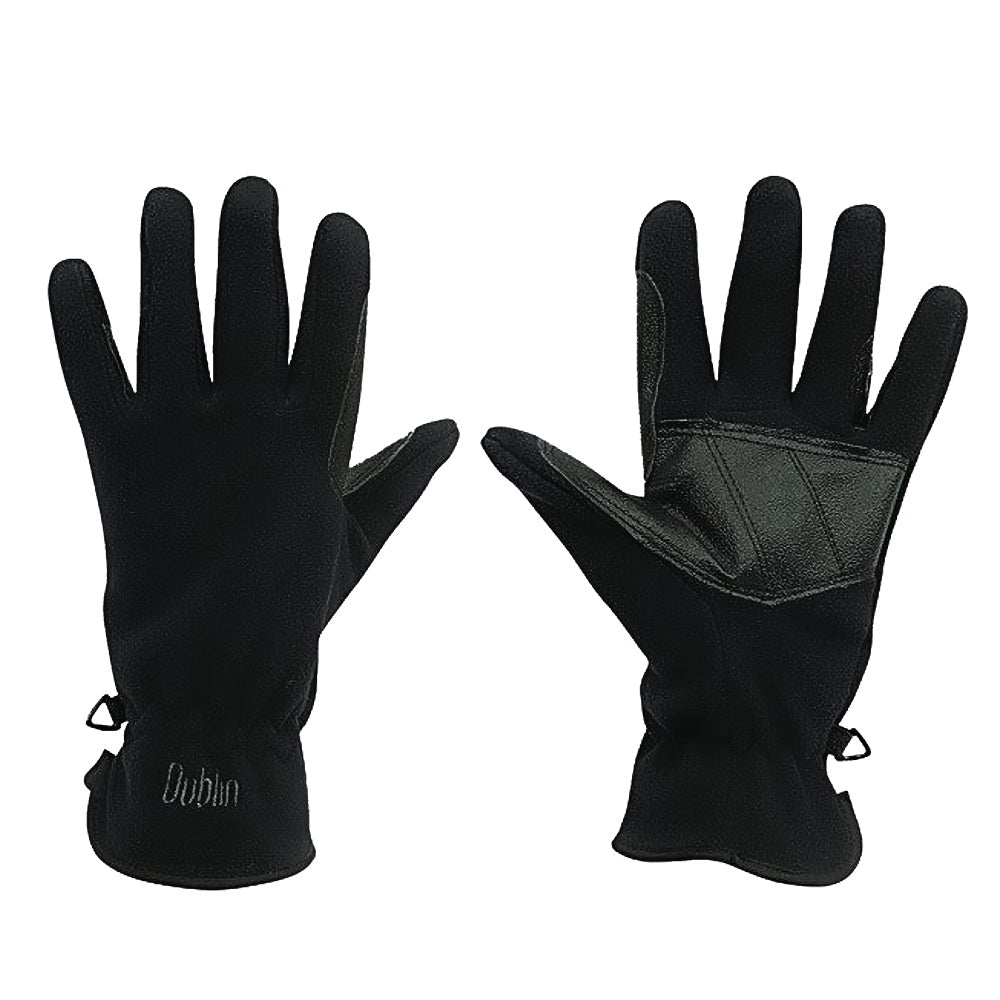 Dublin Childrens Polar Fleece Riding Gloves in Black 