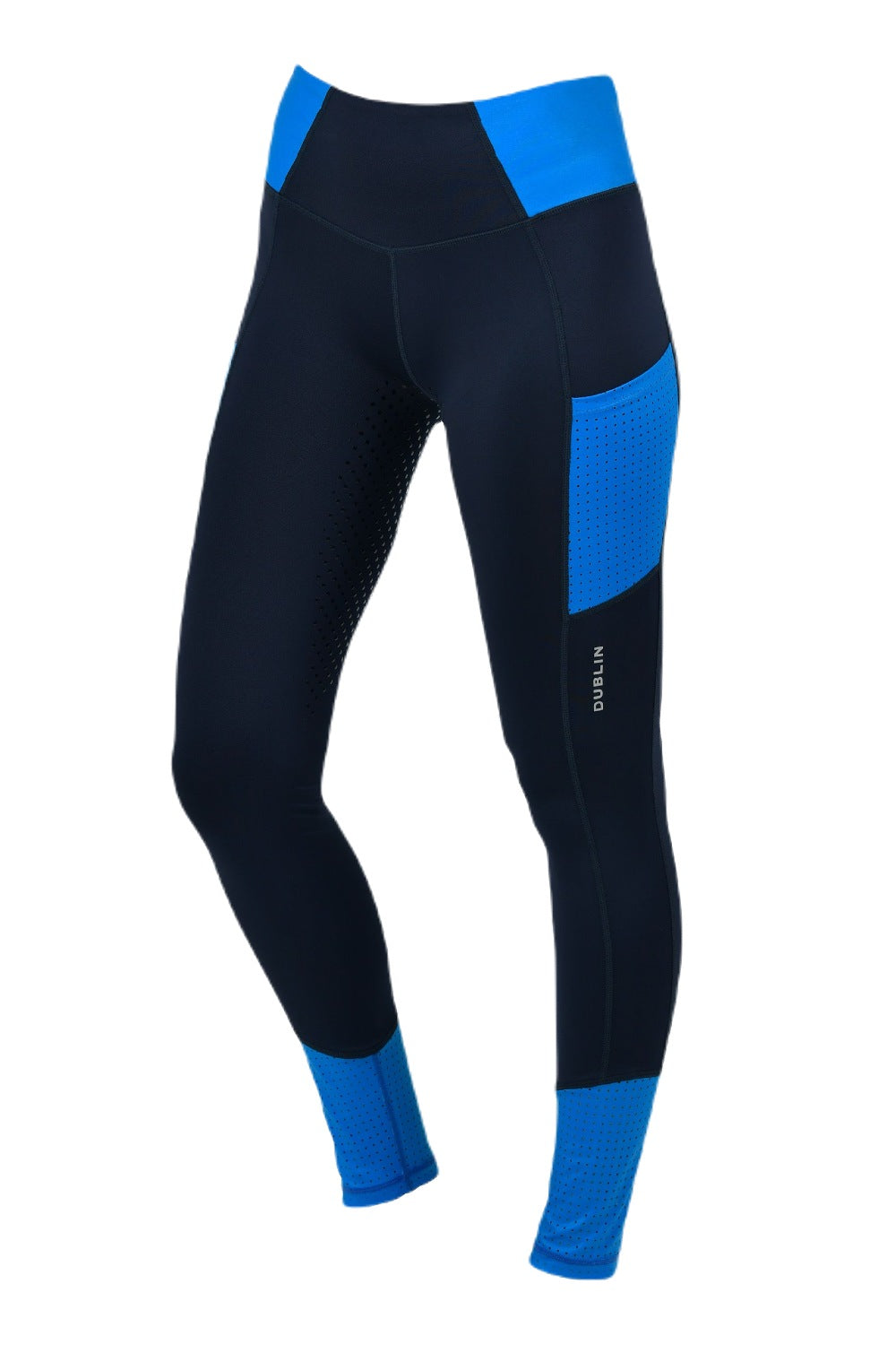 Dublin Power Performance Mid Rise Colour Block Tights | Five Colours In Ink/Ocean 