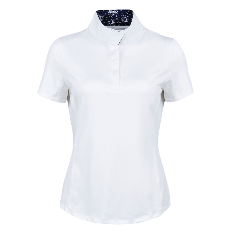 Dublin Ria Short Sleeve Competition Shirt In White/Navy 