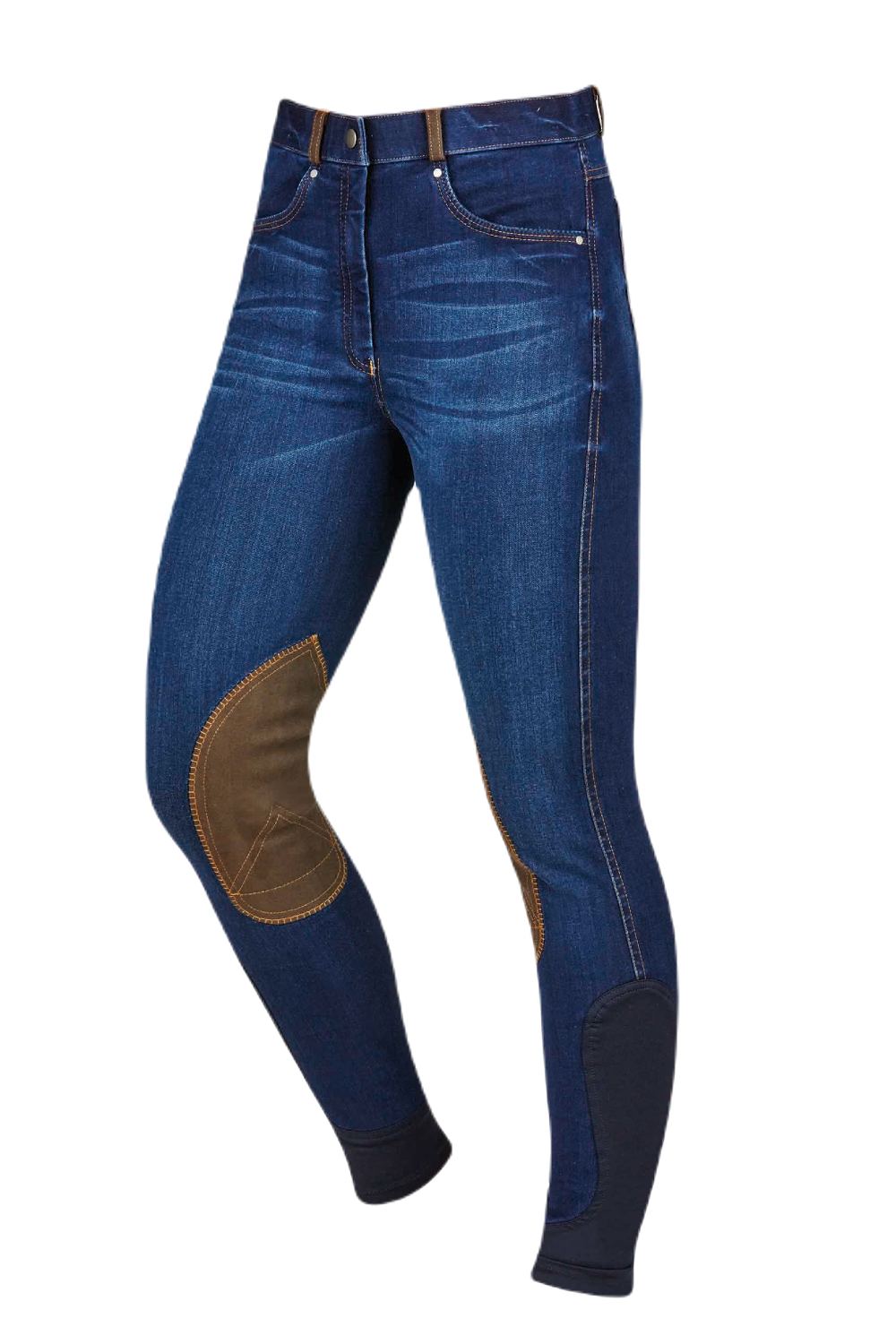 Dublin Shona Knee Patch Denim Breeches In Denim/Blue Navy 