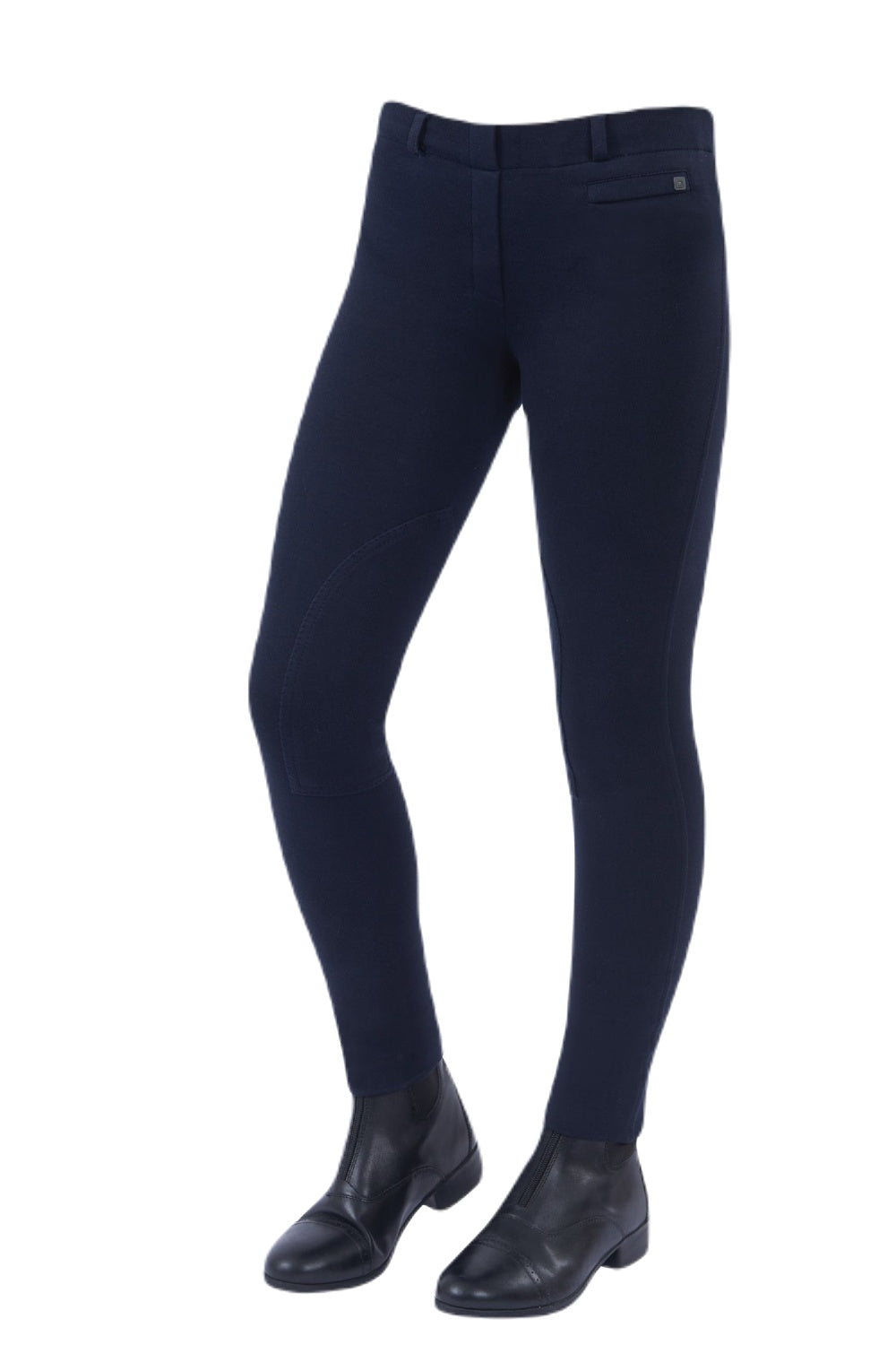 Dublin Supa-Fit Pull On Knee Patch Jodhpurs in Navy 