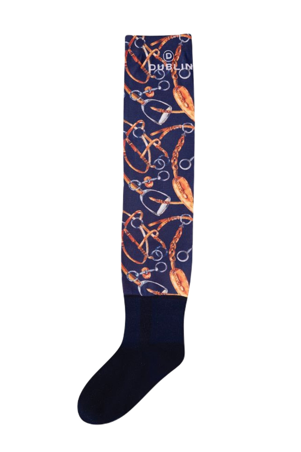 Harness Print Dublin Stocking Socks on White background 